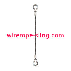 1/4" x bride simple de câble métallique d'oeil de Thimbled de jambe de 5 pi - 1300 livres VONT LE FAIRE