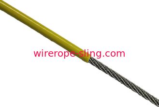 Câble métallique décoratif jaune, câble enduit d'acier inoxydable anticorrosion