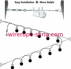 Lanterne et crochets de câble d'Assemblées de câble métallique de kit de suspension de lumière de ficelle de globe