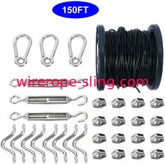 Câbles équipés extérieurs de câble métallique de kit de suspension de ficelle longueur de 150 pi