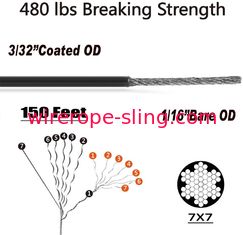 Câble métallique résistant accrochant léger de pi 10mm du kit 150 de ficelle