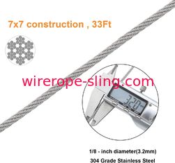 Câble clôturant des kits 1/8" 33Ft câble métallique de 1,5 millimètres