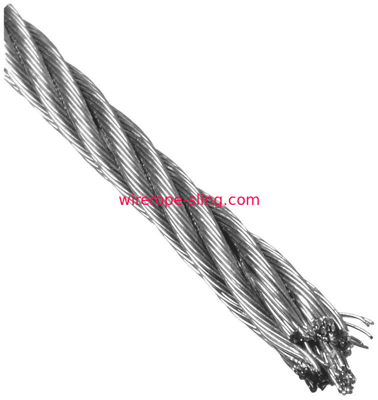 câble de l'acier inoxydable 7x7, résistance de fatigue de noyau de fil de câble métallique de solides solubles