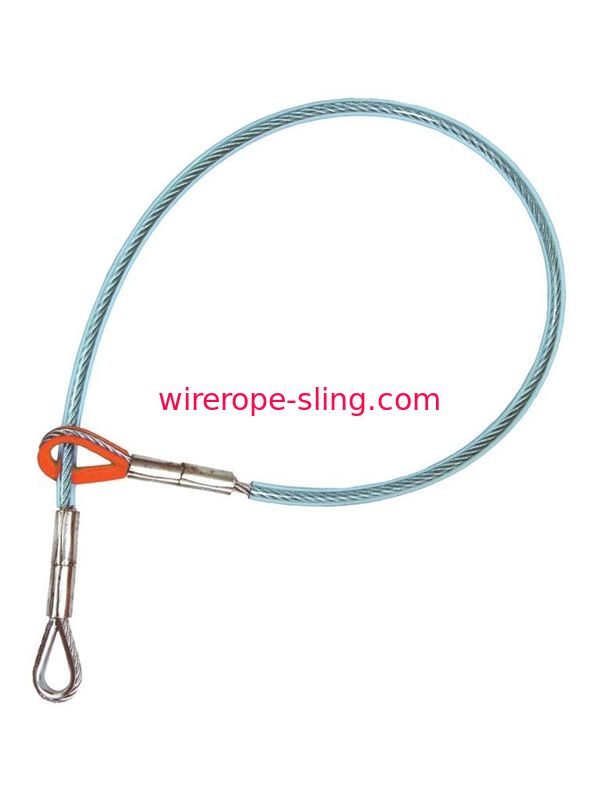foulard de bride de câble métallique 5K câble métallique enduit de PVC de 6 pi avec des yeux de dé