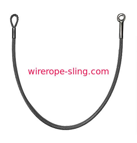 Poids léger galvanisé enduit en nylon de câble métallique avec le câble équipé d'enjeu d'oeil