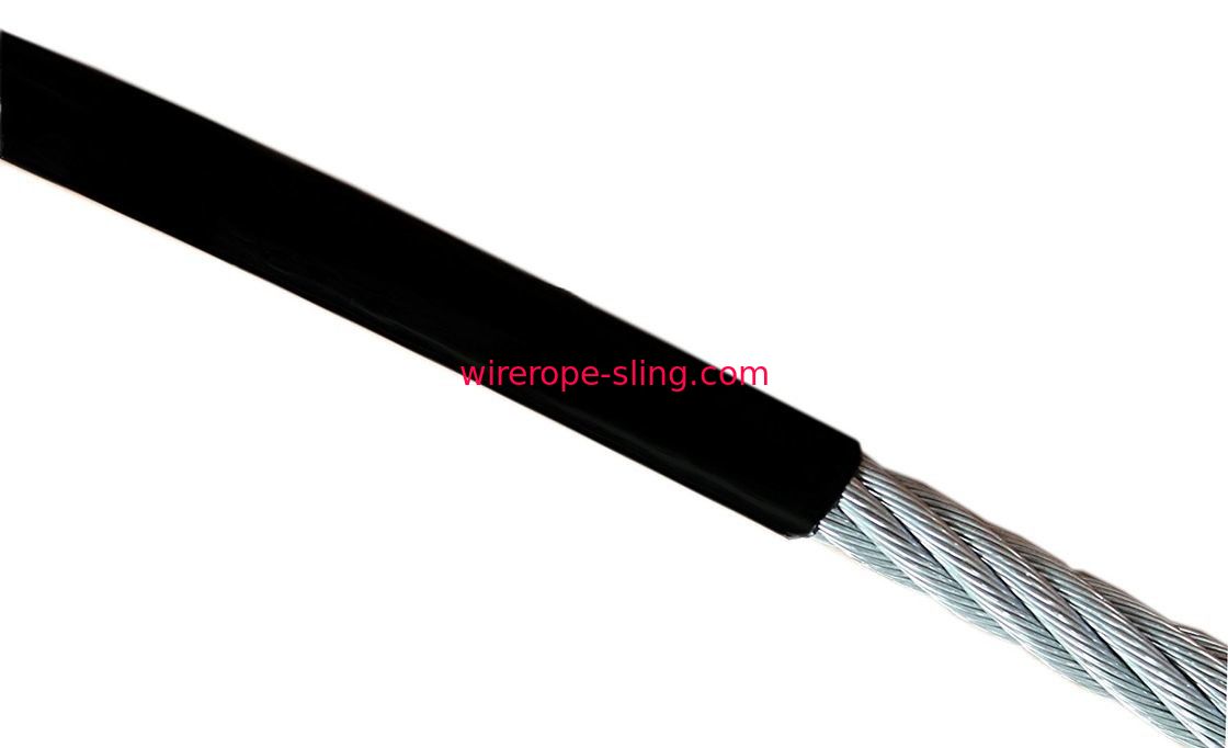 câble métallique du noir 7x19, noyau enduit en nylon de fil de câble écrasant la résistance