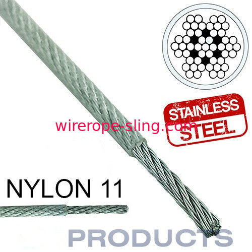 Grand facteur de sécurité de fil d'acier de la corde 11 en métal enduit clair d'acier inoxydable