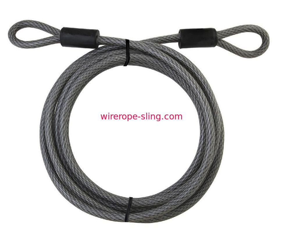 Câble principal de serrure de fil d'acier d'Assemblées tressées de corde avec les extrémités faites une boucle 15 pi de long