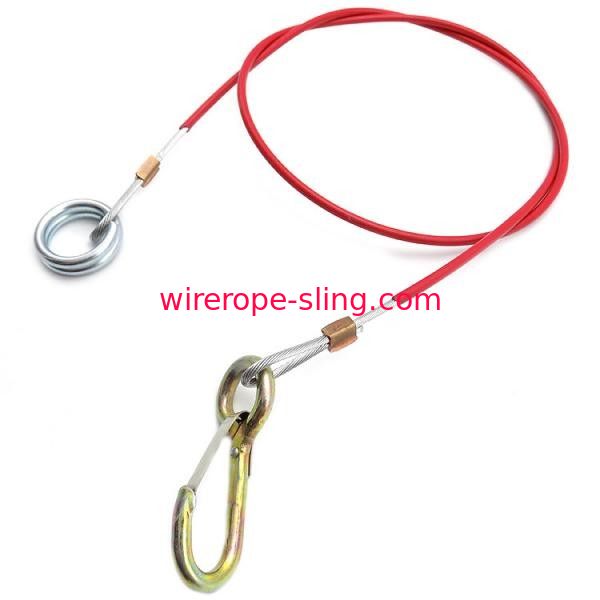 Le PVC rouge a enduit la longueur adaptée aux besoins du client par bride de câble métallique du crochet/du joint circulaire instantanés