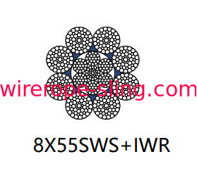 Corde à fil d&#39;acier standard Jis / Astm, 8 x 55 sws, posée en parallèle pour le levage