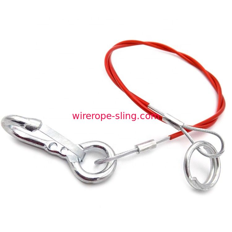 PVC enduisant le crochet et l'anneau en acier de levage d'Assemblied de bride de câble de fil inoxydable
