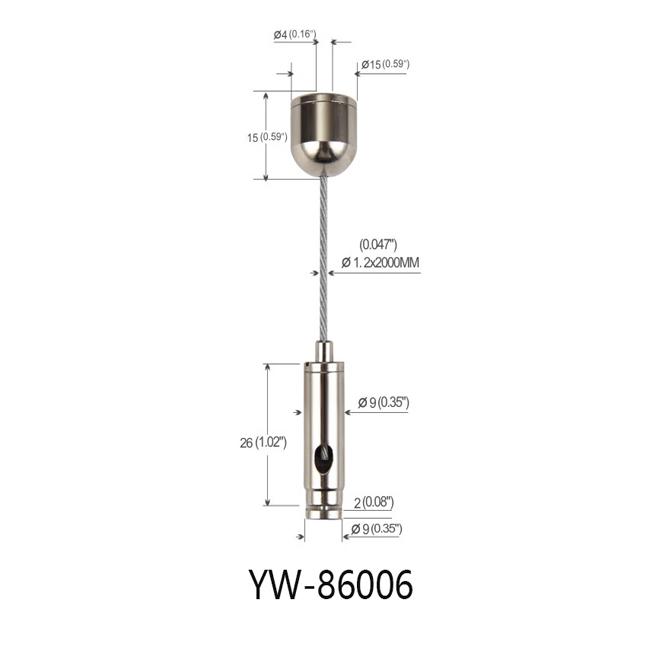 1.2mm Suspended Cable Lighting System Nickel Plated Soutien - gorgess YW86006 0