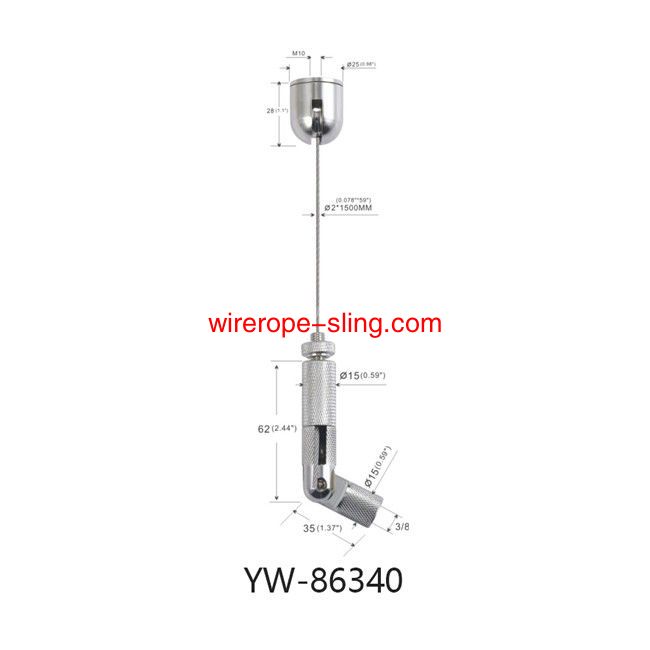Ensemble de suspension de la lampe de plafond en laiton nickel é avec dispositif de retenue réglable yw86340