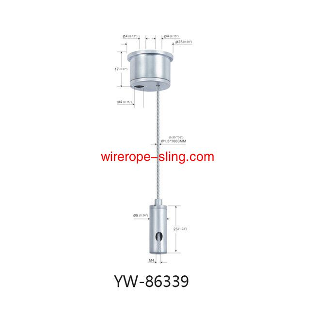 Kit de suspension de câble métallique pour accessoires d'éclairage avec crochet de serrage réglable yw86336