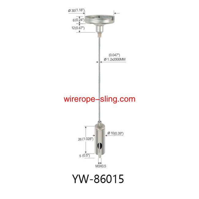 Yw86015 type hanger type M5 External threaded Steel Cable Suspension System Assembly