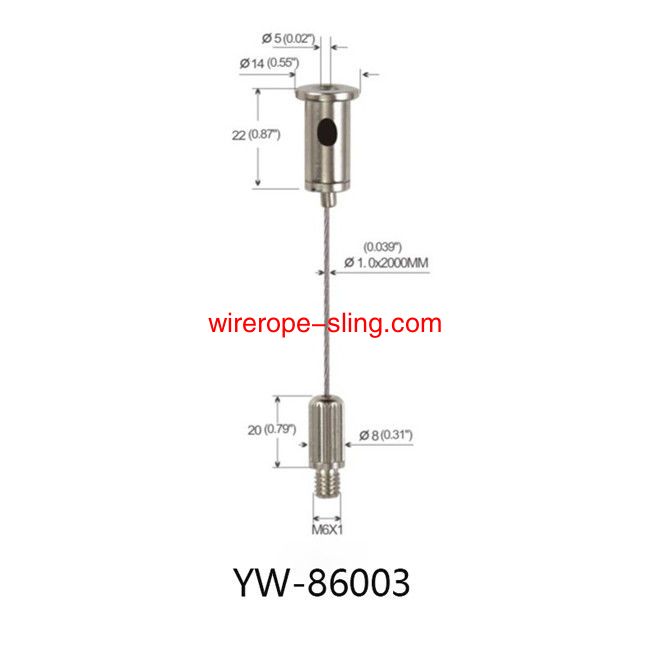 Yw86002 système de suspension de câbles en acier de dimensions flexibles pour luminaires