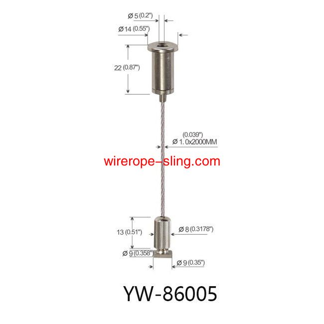 Système de suspension réglable du câble métallique du panneau d'achèvement de l'assemblage yw86003